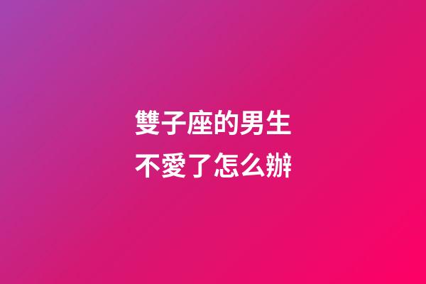 雙子座的男生不愛了怎么辦-第1張-星座運勢-玄機派