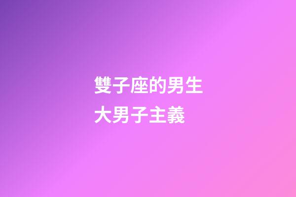 雙子座的男生大男子主義-第1張-星座運勢-玄機派