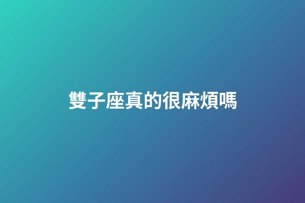 雙子座真的很麻煩嗎-第1張-星座運勢-玄機(jī)派