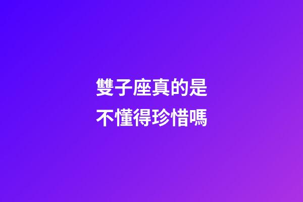 雙子座真的是不懂得珍惜嗎-第1張-星座運(yùn)勢(shì)-玄機(jī)派