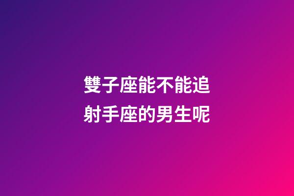 雙子座能不能追射手座的男生呢-第1張-星座運勢-玄機派