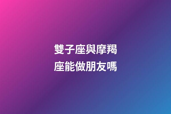 雙子座與摩羯座能做朋友嗎-第1張-星座運勢-玄機派
