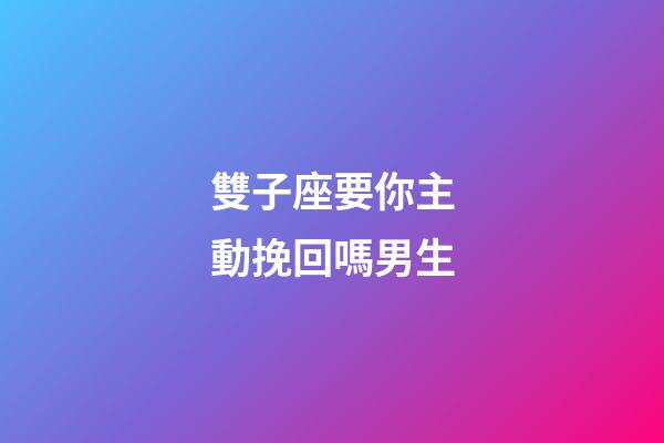 雙子座要你主動挽回嗎男生-第1張-星座運(yùn)勢-玄機(jī)派