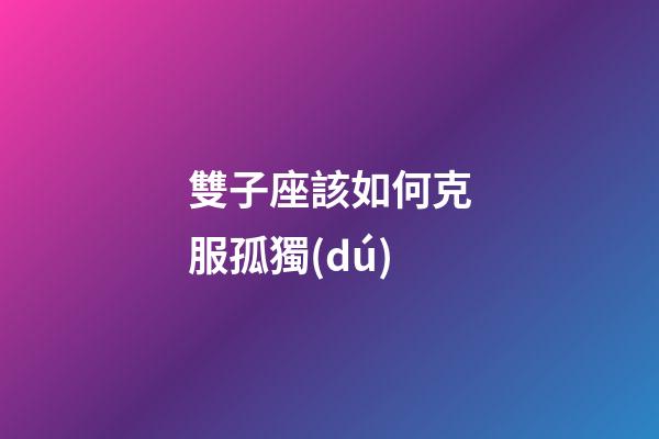 雙子座該如何克服孤獨(dú)-第1張-星座運(yùn)勢(shì)-玄機(jī)派