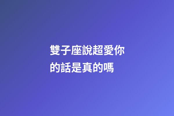 雙子座說超愛你的話是真的嗎-第1張-星座運勢-玄機派