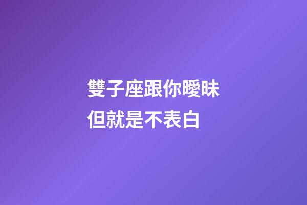 雙子座跟你曖昧但就是不表白-第1張-星座運勢-玄機派