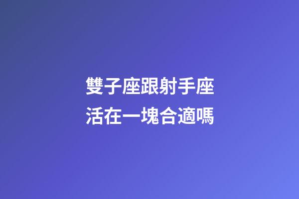 雙子座跟射手座活在一塊合適嗎-第1張-星座運勢-玄機派
