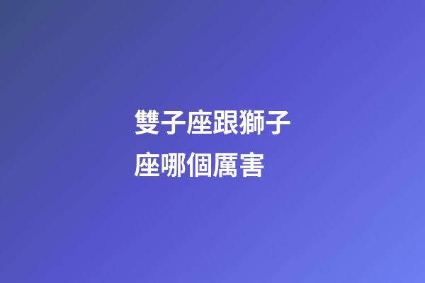 雙子座跟獅子座哪個厲害-第1張-星座運勢-玄機派
