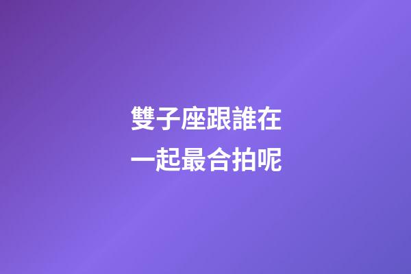 雙子座跟誰在一起最合拍呢-第1張-星座運勢-玄機派