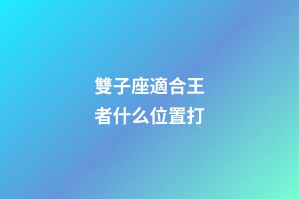 雙子座適合王者什么位置打-第1張-星座運勢-玄機派