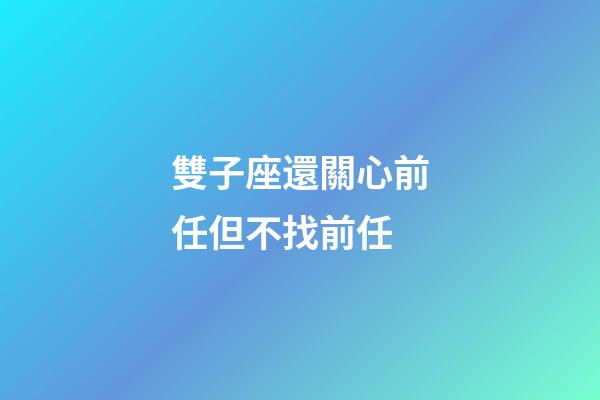 雙子座還關心前任但不找前任-第1張-星座運勢-玄機派