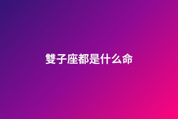 雙子座都是什么命-第1張-星座運勢-玄機派