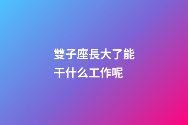 雙子座長大了能干什么工作呢-第1張-星座運(yùn)勢-玄機(jī)派