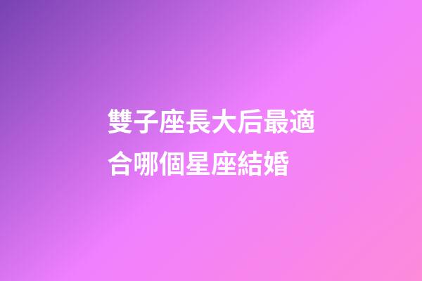 雙子座長大后最適合哪個星座結婚-第1張-星座運勢-玄機派