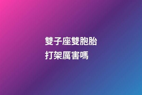 雙子座雙胞胎打架厲害嗎-第1張-星座運勢-玄機派
