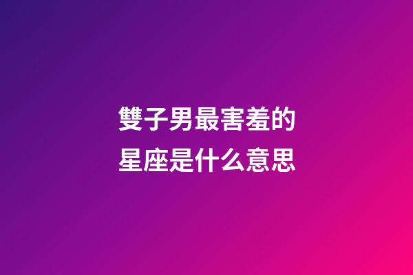 雙子男最害羞的星座是什么意思-第1張-星座運(yùn)勢-玄機(jī)派