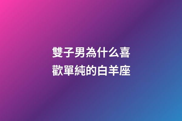 雙子男為什么喜歡單純的白羊座-第1張-星座運(yùn)勢-玄機(jī)派