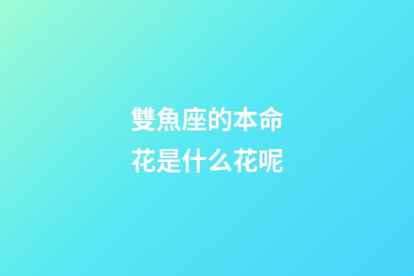 雙魚座的本命花是什么花呢