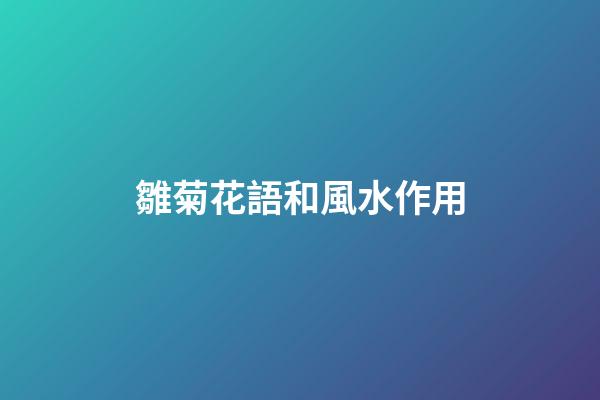 雛菊花語和風水作用