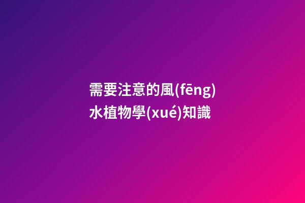 需要注意的風(fēng)水植物學(xué)知識
