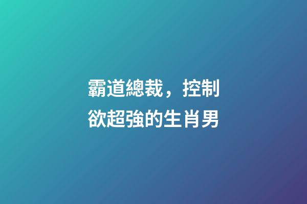 霸道總裁，控制欲超強的生肖男