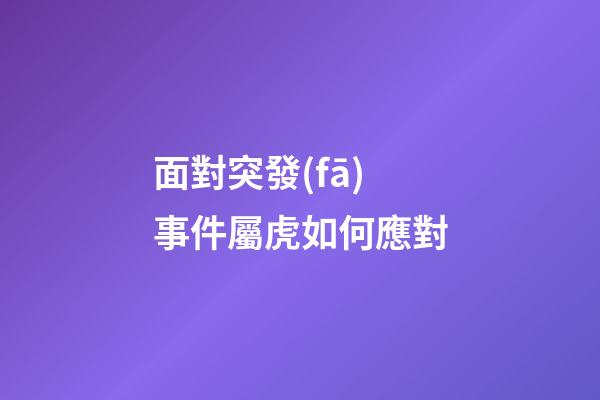 面對突發(fā)事件屬虎如何應對