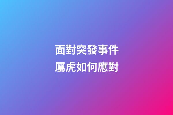 面對突發事件屬虎如何應對