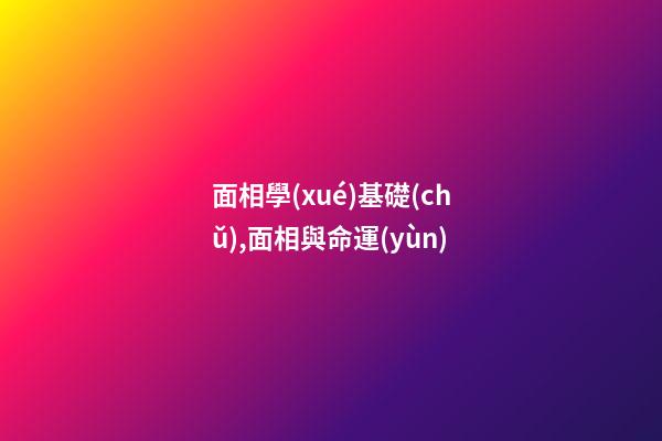 面相學(xué)基礎(chǔ),面相與命運(yùn)