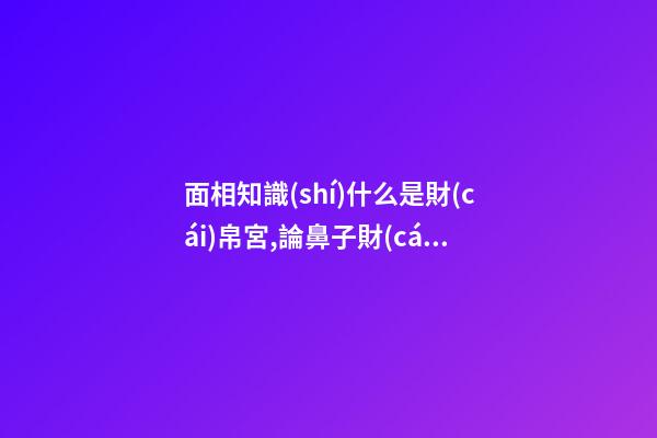面相知識(shí)什么是財(cái)帛宮,論鼻子財(cái)富