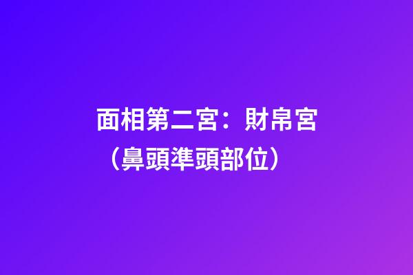 面相第二宮：財帛宮（鼻頭準頭部位）