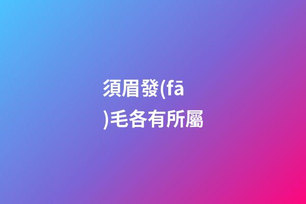 須眉發(fā)毛各有所屬