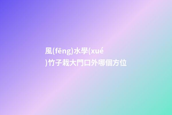 風(fēng)水學(xué)竹子栽大門口外哪個方位