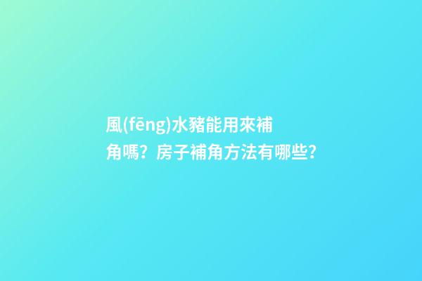 風(fēng)水豬能用來補角嗎？房子補角方法有哪些？
