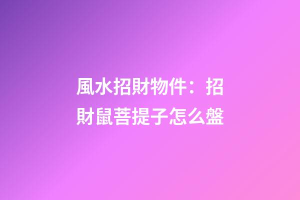 風水招財物件：招財鼠菩提子怎么盤