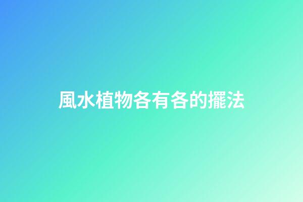 風水植物各有各的擺法