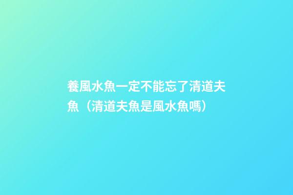 養風水魚一定不能忘了清道夫魚（清道夫魚是風水魚嗎）