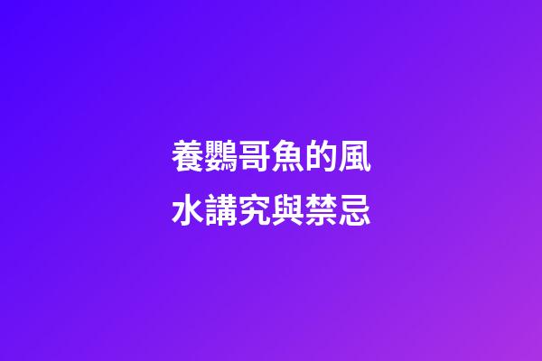 養鸚哥魚的風水講究與禁忌