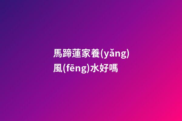 馬蹄蓮家養(yǎng)風(fēng)水好嗎