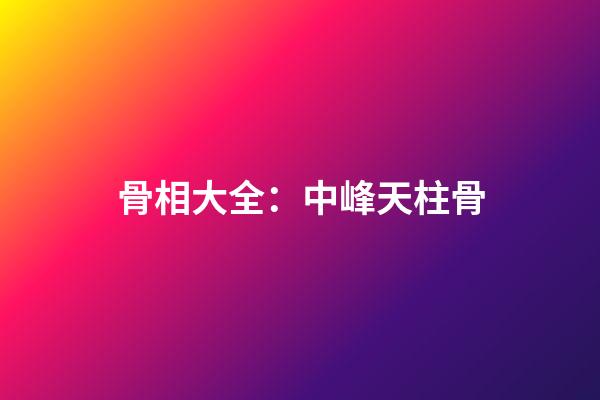 骨相大全：中峰天柱骨