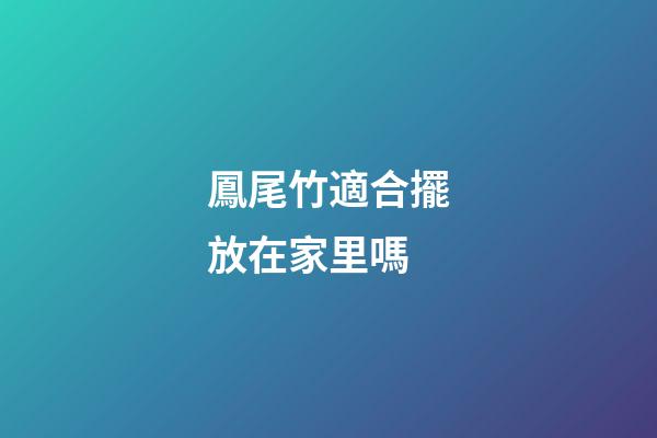 鳳尾竹適合擺放在家里嗎