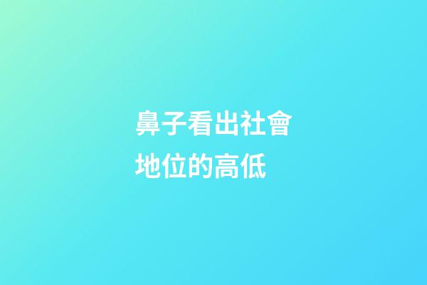 鼻子看出社會地位的高低