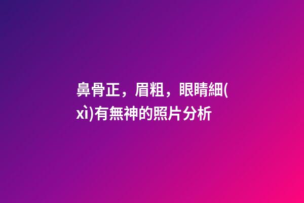 鼻骨正，眉粗，眼睛細(xì)有無神的照片分析