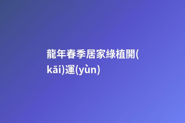 龍年春季居家綠植開(kāi)運(yùn)