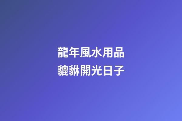 龍年風水用品貔貅開光日子